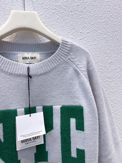 Letter Printed Crew Neck Pullover